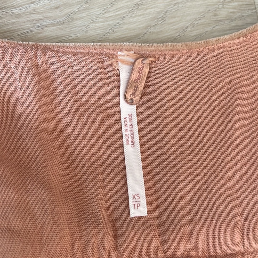 Free People Estella Velvet Flounce Minidress Sz XS - Picture 6 of 11